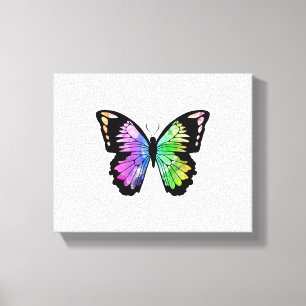 Butterfly in regenboogkleuren canvas afdruk