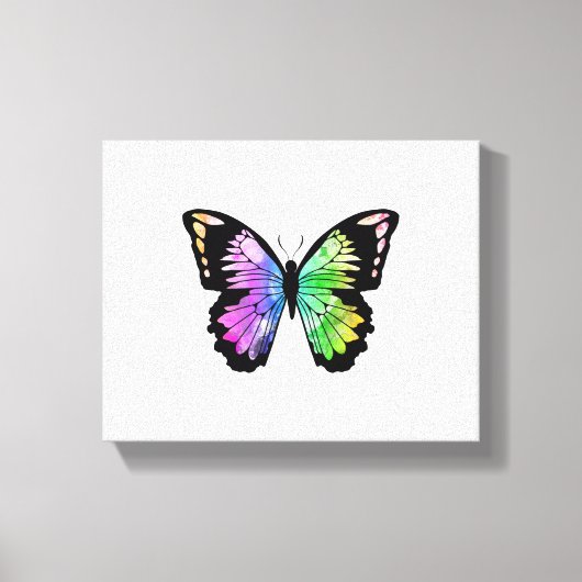 Butterfly in regenboogkleuren canvas afdruk (Voorkant)