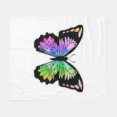 Butterfly in regenboogkleuren fleece deken (Voorkant (Horizontaal))