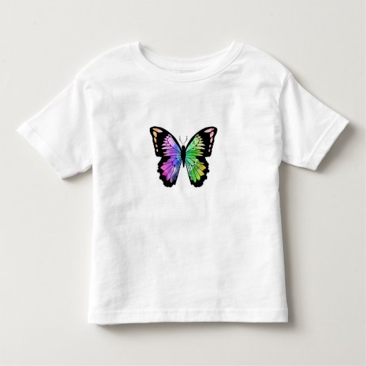 Butterfly in regenboogkleuren kinder shirts (Voorkant)