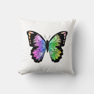 Butterfly in regenboogkleuren kussen