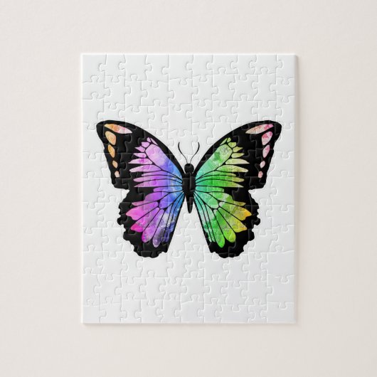 Butterfly in regenboogkleuren legpuzzel (Verticaal)