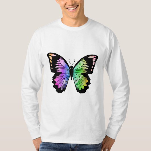 Butterfly in regenboogkleuren t-shirt (Voorkant)