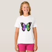 Butterfly in regenboogkleuren t-shirt (Voorkant volledig)