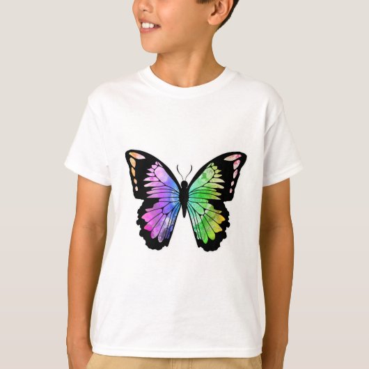 Butterfly in regenboogkleuren t-shirt (Voorkant)