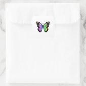 Butterfly in regenboogkleuren vierkante sticker (Tas)