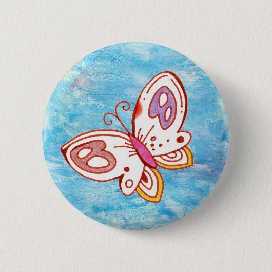 Butterfly in Sky Button (Voorkant)