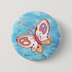 Butterfly in Sky Button