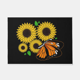 Butterfly in Sunflower Garden Deurmat
