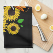 Butterfly in Sunflower Garden Theedoek (Quarter Fold)