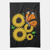 Butterfly in Sunflower Garden Theedoek (Verticaal)