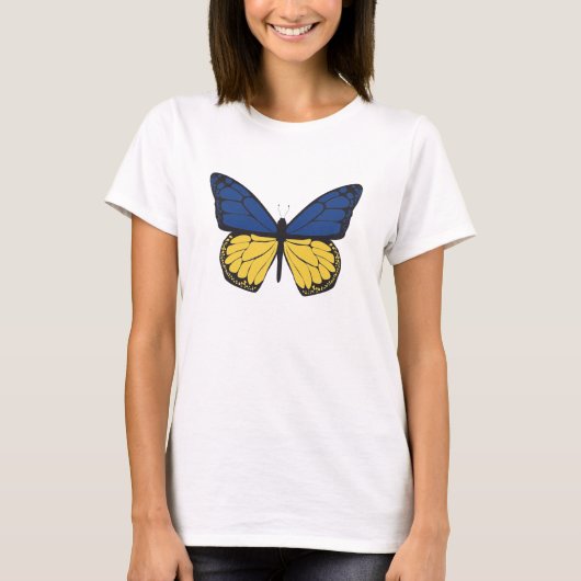 butterfly in ukrainian  colors t-shirt (Voorkant)
