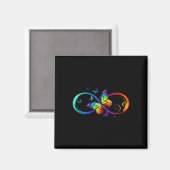 Butterfly Infinity Symbool Art Autisme Awareness N Magneet (Voorkant / Achterkant)