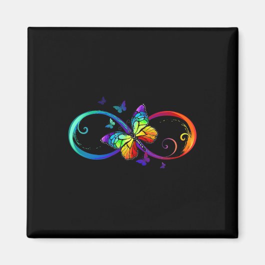Butterfly Infinity Symbool Art Autisme Awareness N Magneet (Voorkant)