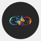 Butterfly Infinity Symbool Art Autisme Awareness N Ronde Sticker (Voorkant)