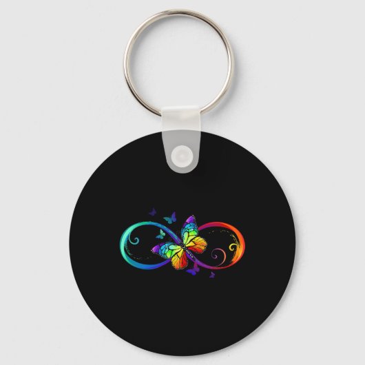 Butterfly Infinity Symbool Art Autisme Awareness N Sleutelhanger (Voorkant)