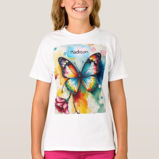 Butterfly Ink Customizable  T-shirt (Voorkant)