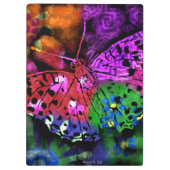 Butterfly Insect Abstracte Paarse Groen Roze Sinaa Klembord (Achterkant)