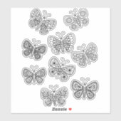 Butterfly Insect Black and White Sticker (Vel)