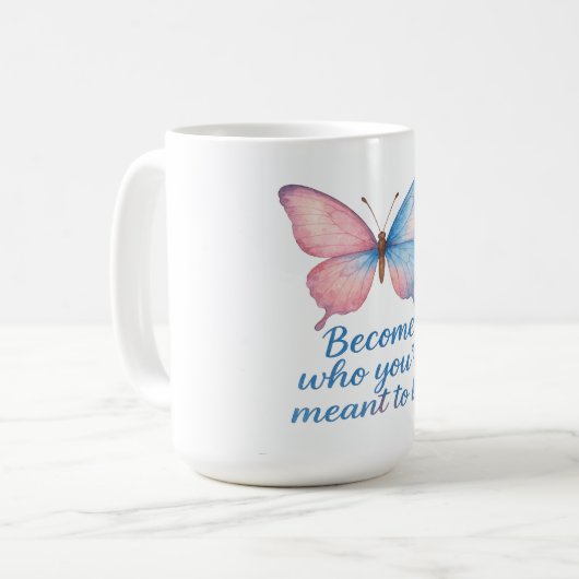 Butterfly Inspirational Candle Label  Koffiemok (Voorkant links)