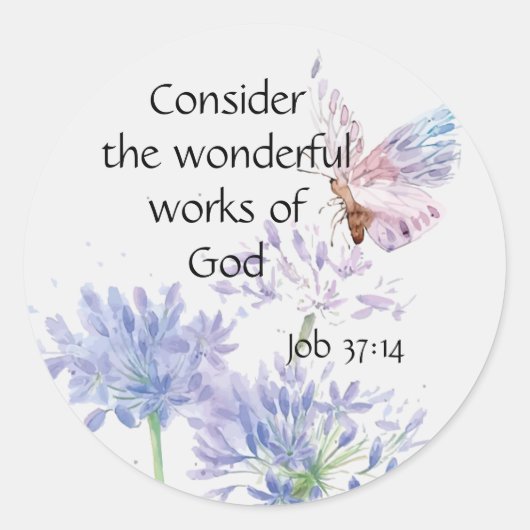 Butterfly Inspirational Quote Garden Flowers Ronde Sticker (Voorkant)