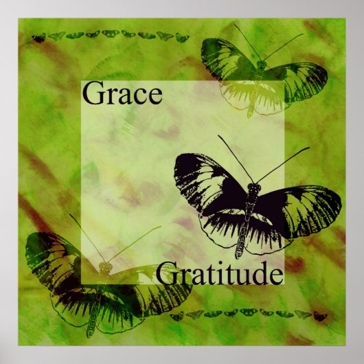 Butterfly Inspirations Grace and Gratitude Poster (Voorkant)