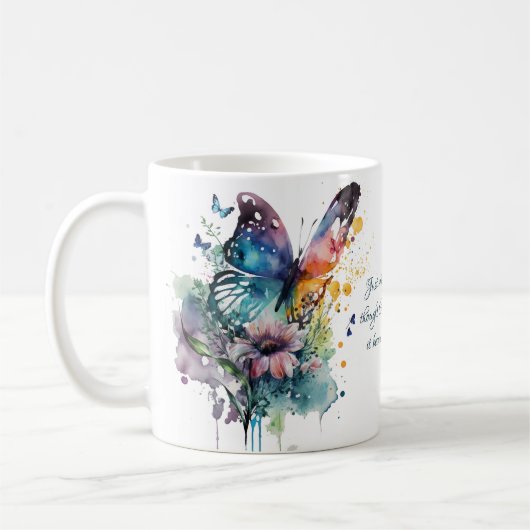 Butterfly Inspirerend Aanmoediging Citaat Koffiemok (Links)