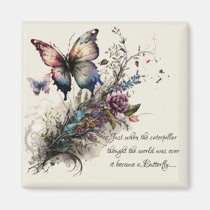 Butterfly Inspirerend Aanmoediging Citaat Magneet