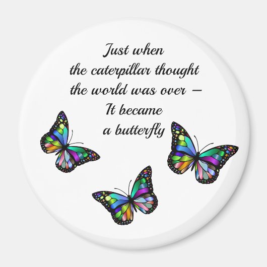 Butterfly Inspirerend Aanmoediging Citaat Magneet (Voorkant)
