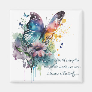 Butterfly Inspirerend Aanmoediging Citaat Magneet