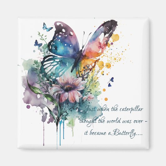 Butterfly Inspirerend Aanmoediging Citaat Magneet (Voorkant)