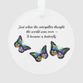 Butterfly Inspirerend Aanmoediging Citaat Ornament (achterkant)