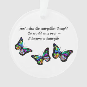 Butterfly Inspirerend Aanmoediging Citaat Ornament