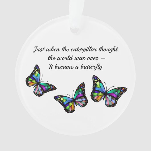 Butterfly Inspirerend Aanmoediging Citaat Ornament (voorkant)