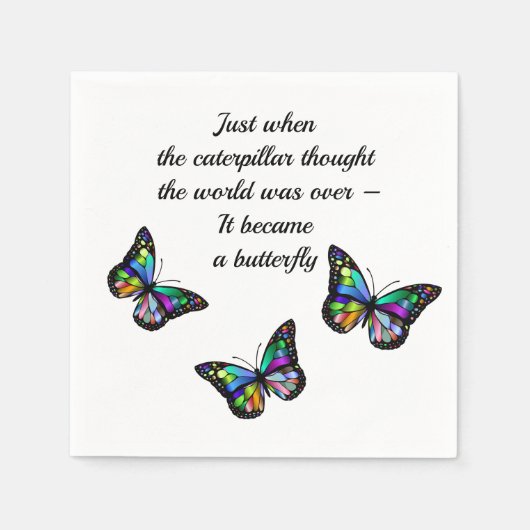 Butterfly Inspirerend Aanmoediging Citaat Servet (Voorkant)