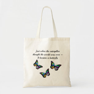 Butterfly Inspirerend Aanmoediging Citaat Tote Bag