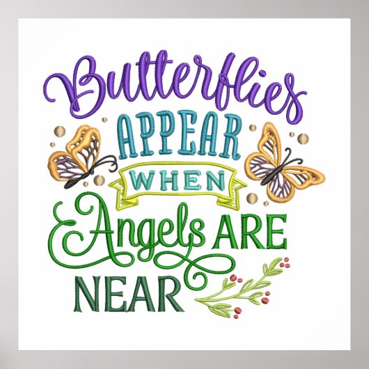 Butterfly Inspirerend Angel Quote Poster (Voorkant)