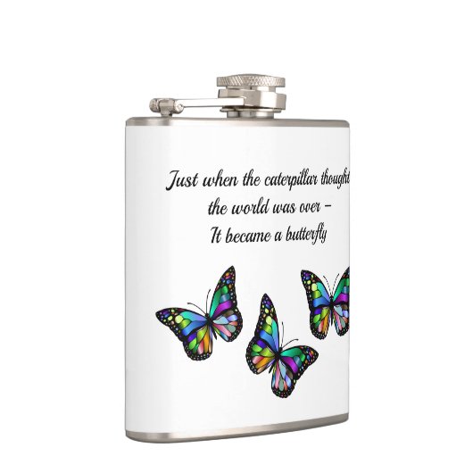 Butterfly Inspirerend Quote Heupfles (Rechts)