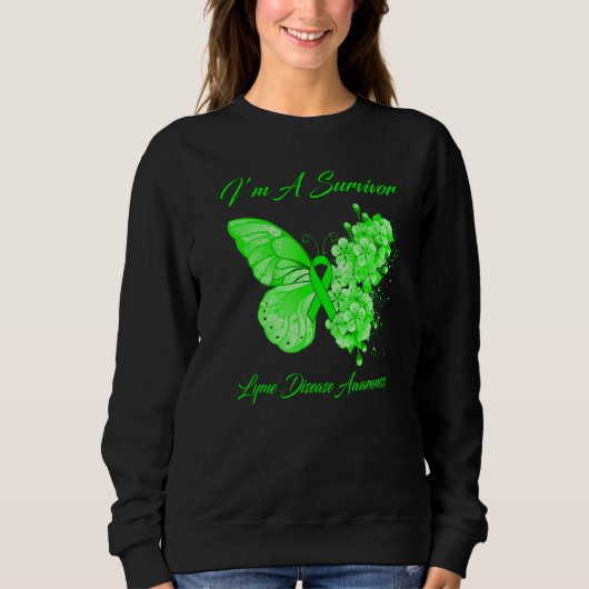 Butterfly Iu2019m A Survivor Lyme Disease Awarenes Trui (Voorkant)