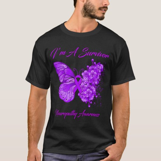 Butterfly Iu2019m A Survivor Neuropathy Awareness T-shirt (Voorkant)