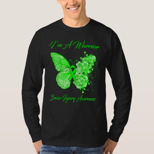 Butterfly Iu2019m A Warrior Brain Injury Awareness T-shirt (Voorkant)