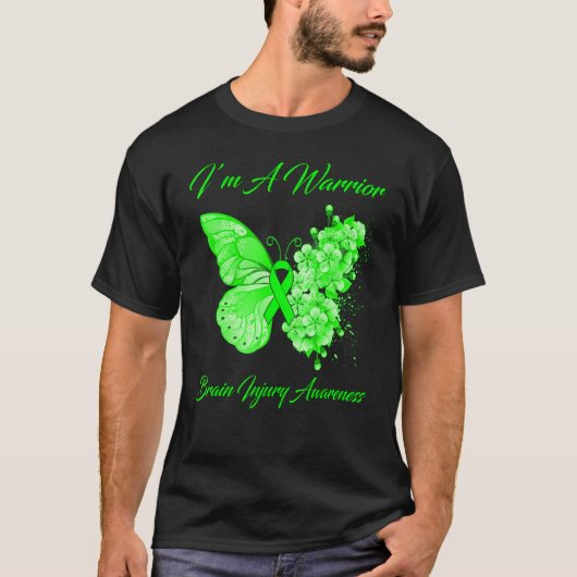 Butterfly Iu2019m A Warrior Brain Injury Awareness T-shirt (Voorkant)