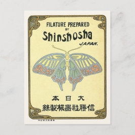 Butterfly Japan Silk Adverteren Label Briefkaart