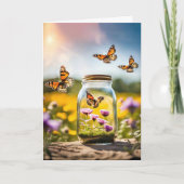 Butterfly Jar Denken aan jou Kaart (Voorkant)