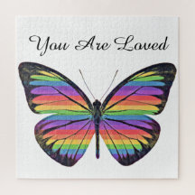 Butterfly Je bent dol op Jigzaag Puzzle