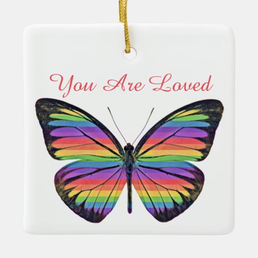 Butterfly Je bent een geliefde versiering Keramisch Ornament (Voorkant)