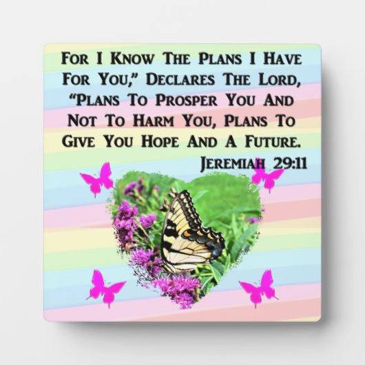  BUTTERFLY JEREMIAH 29:11 FOTOPLAAT (Voorkant)