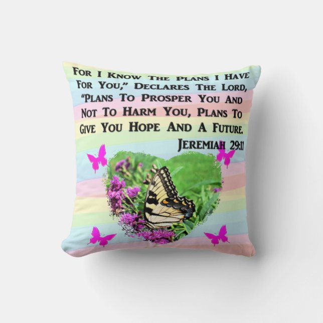  BUTTERFLY JEREMIAH 29:11 KUSSEN (Voorkant)