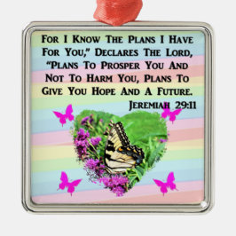  BUTTERFLY JEREMIAH 29:11 METALEN ORNAMENT