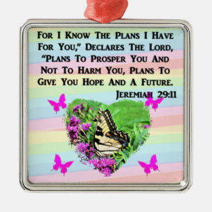  BUTTERFLY JEREMIAH 29:11 METALEN ORNAMENT